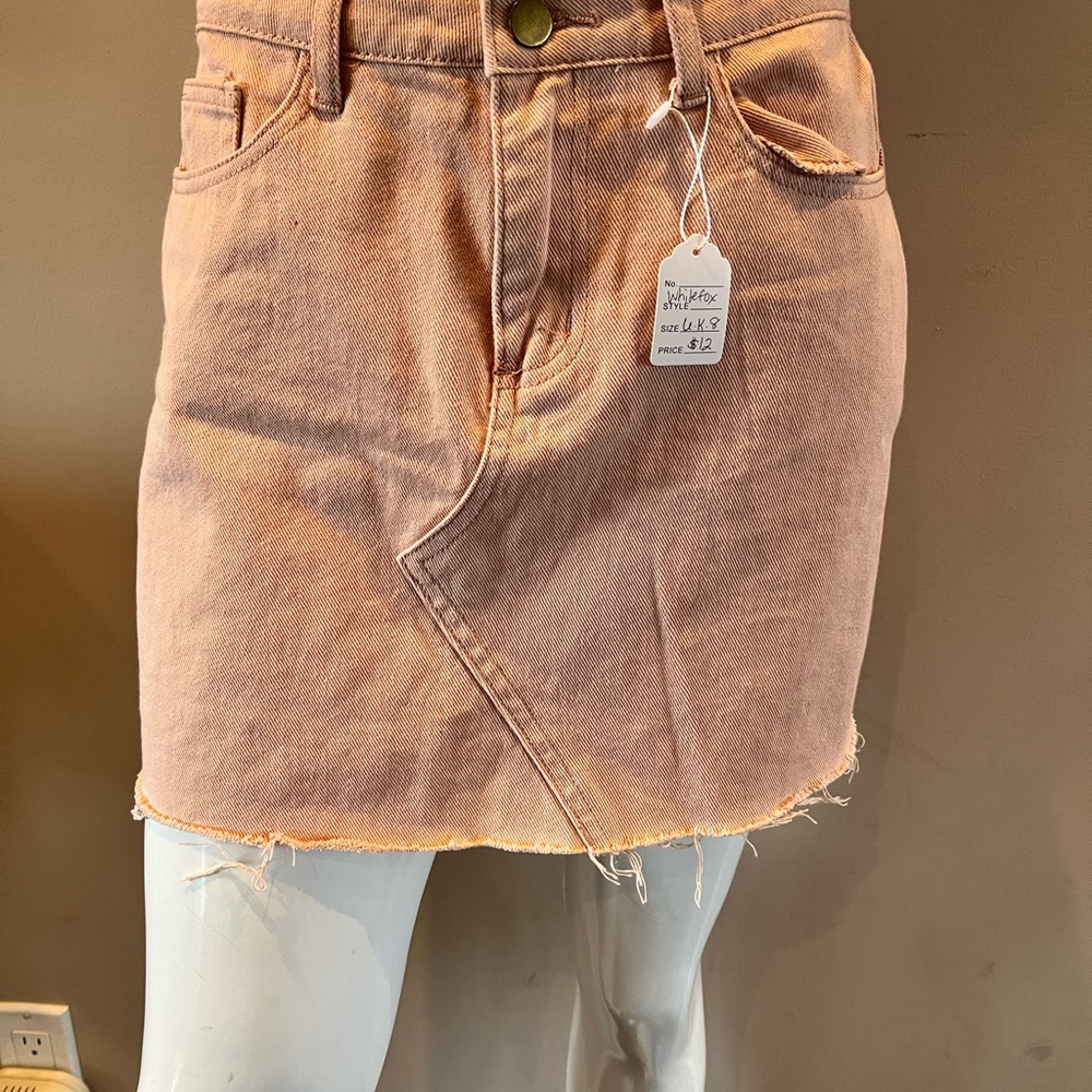 Stylish Pink Denim Skirt